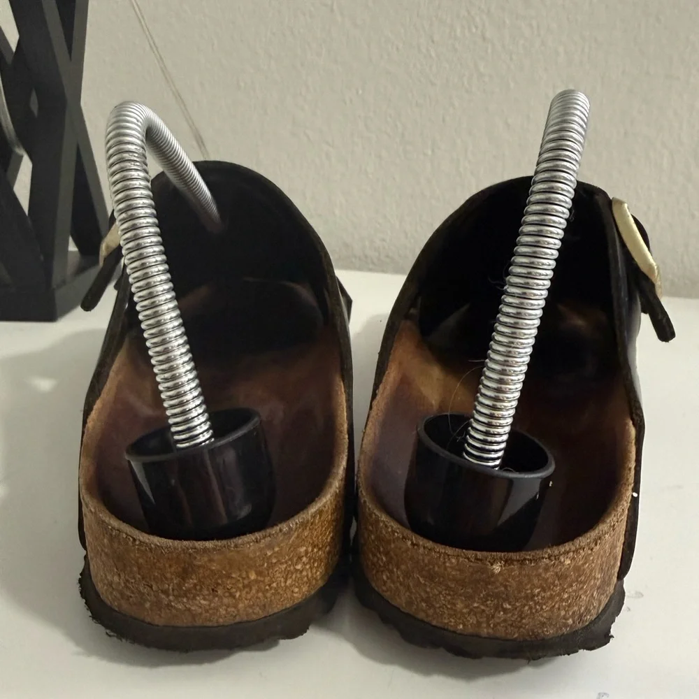 Birkenstock Women's Black Sandals with Gold Buckles - Picture 6 of 10